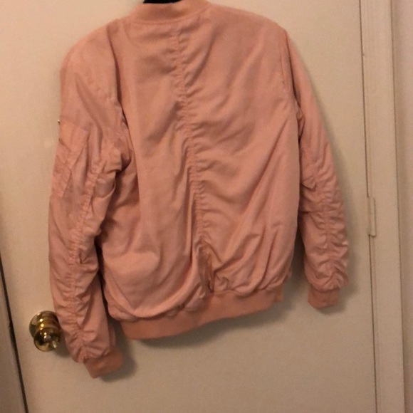 Pink Satin Bomber Jacket - Picture 2 of 4